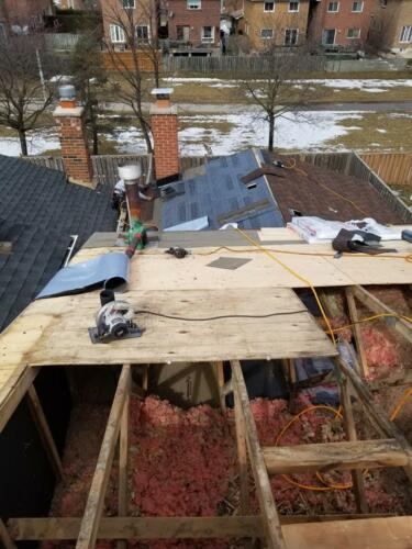 Installation of new roofing materials