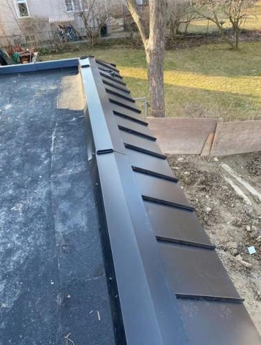 Metal Roof with 24 Gauge Straight Standing Seam close up