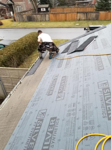 Removal of one slope with full underlayment