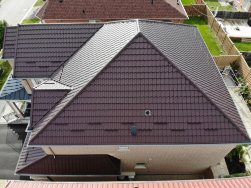 Steel Metal Roof Aerial View