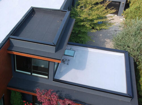 Flat roof on residential home