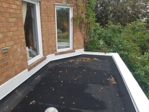 Garage flat roof replacement with flashing in Mississauga