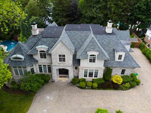 Oakville sloped roof install with designer shingles